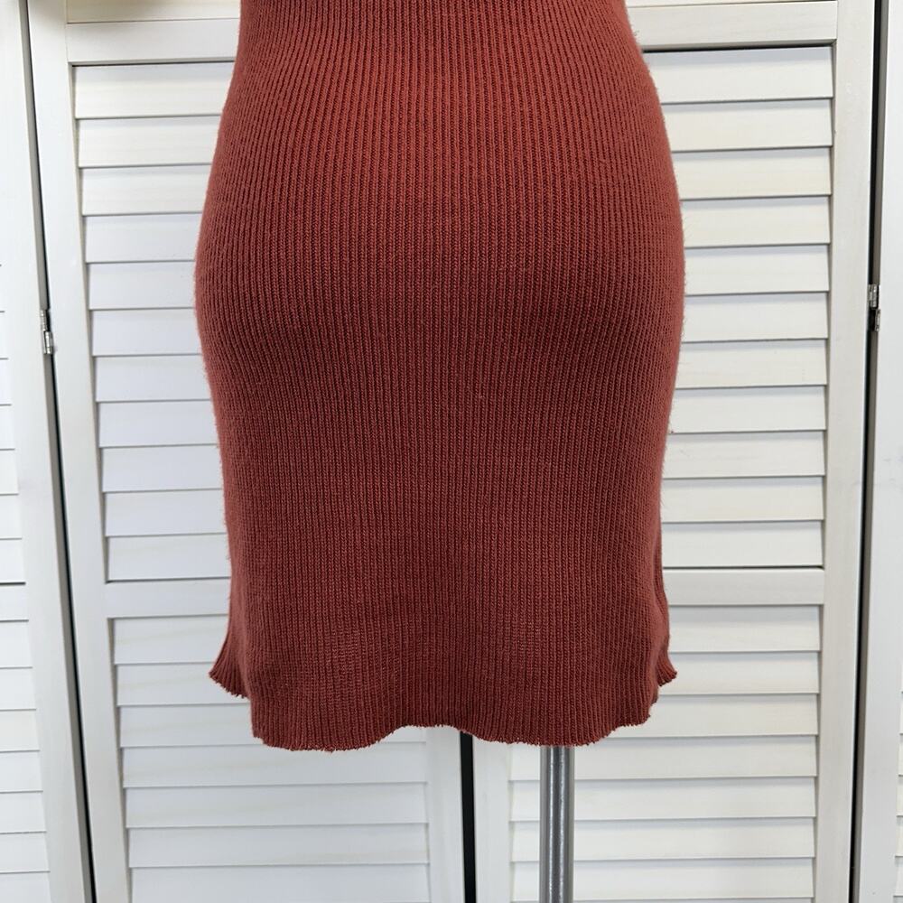 New Cupcakes and Cashmere Thora Lace Up Sweater Tank Dress Brick Red Size M - Picture 7 of 9